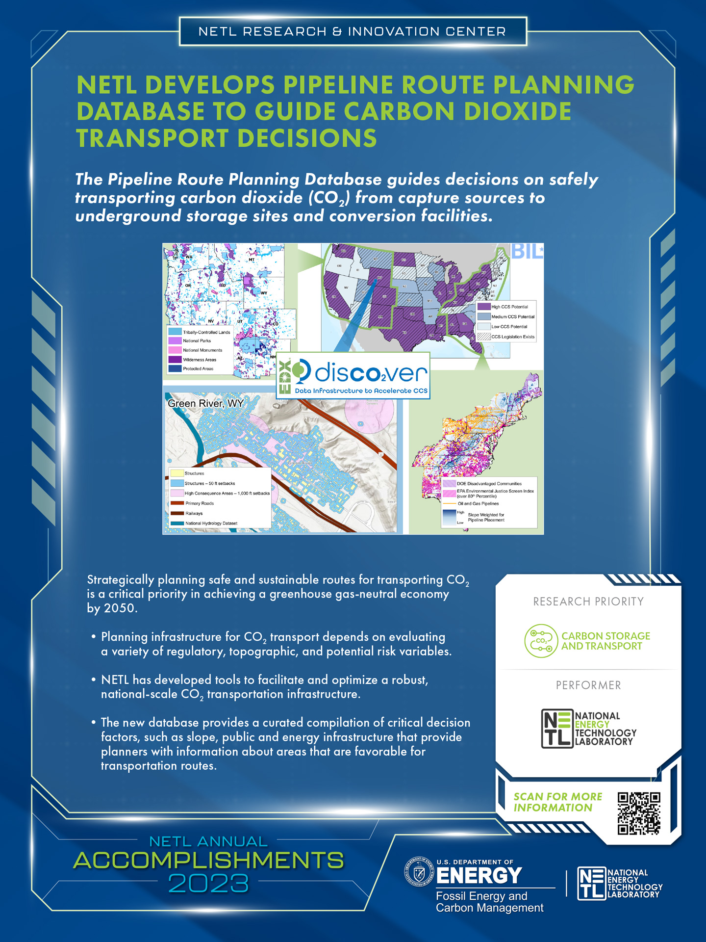 NETL Develops Pipeline Route Planning Database to Guide Carbon Dioxide Transport Decisions