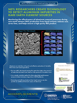 NETL Researchers Create Technology to Detect Aluminum Impurities in Rare Earth Element Sources