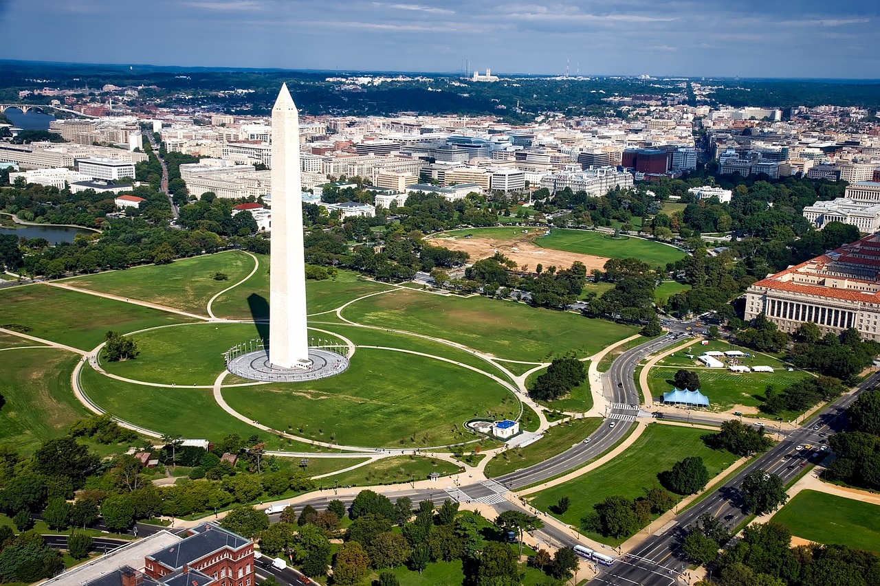 Aerial photograph of the Washington Monument