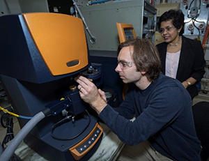 "Jarrett Riley, Ph.D. with his mentor Ranjani Siriwardane, Ph.D."