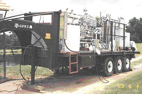 Mobile Desalination Unit. The trailer can process up to 10,000 gallons per day of water suitable for local ranching and small communities' water use.