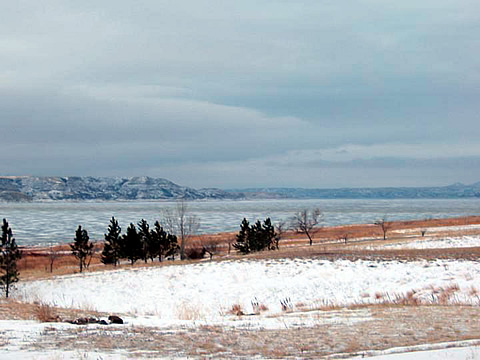 Lake Sakakawea on Fort Berthold Indian Reservation, ND.