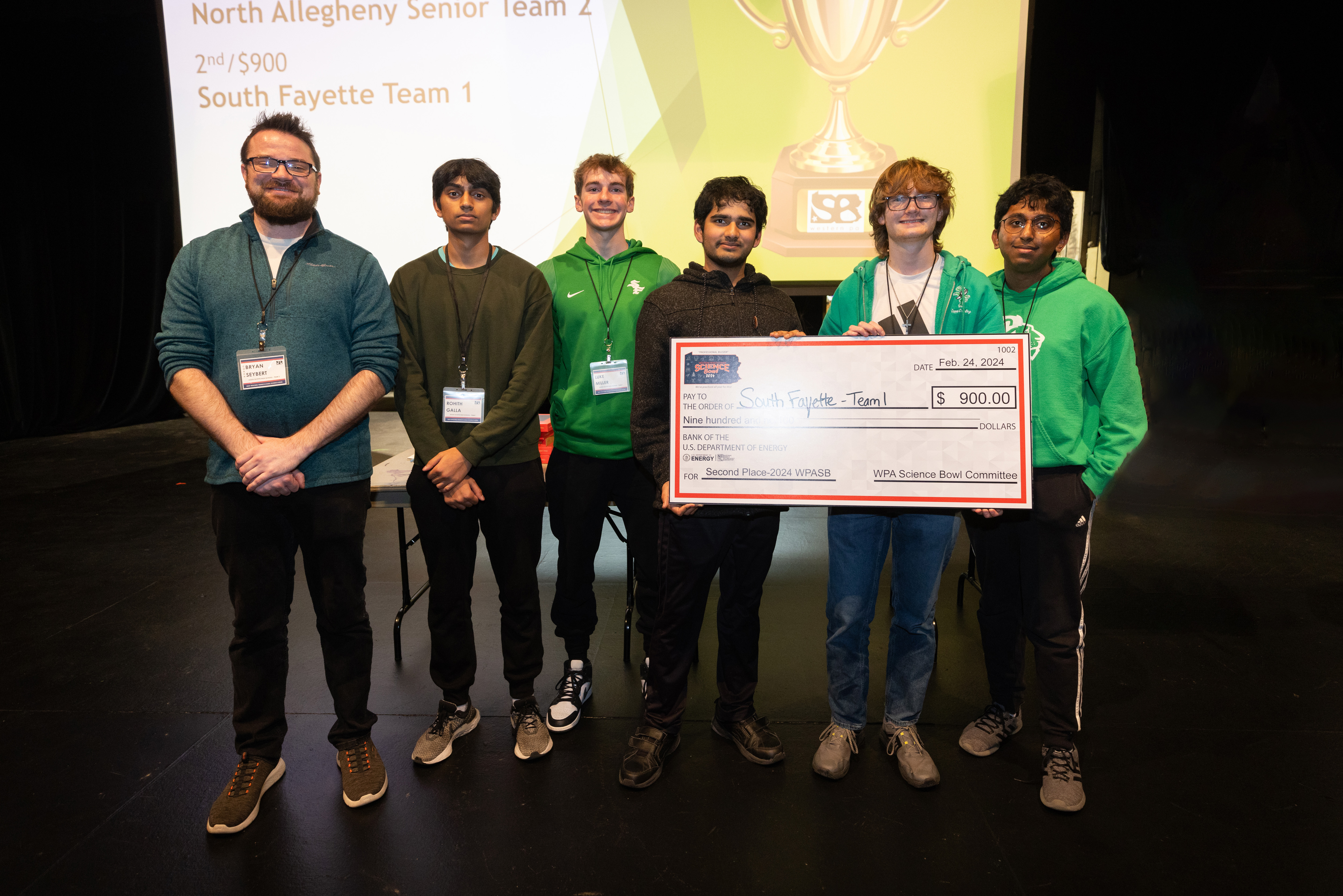 South Fayette High School Team 1, second place winners.