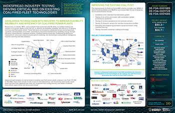 Widespread Industry Testing Driving Critical R&D on Existing Coal-fired Fleet Technologies