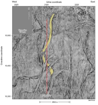 P-wave image with its depth-equivalent C-wave image highlighted