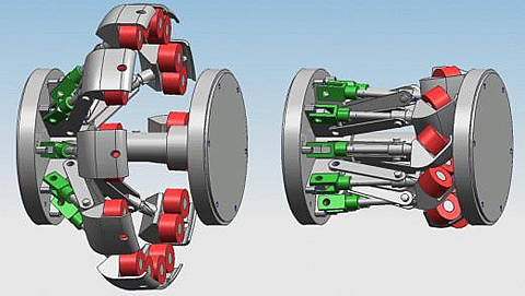 3D model of Johnny-Ten, shown extended and retracted