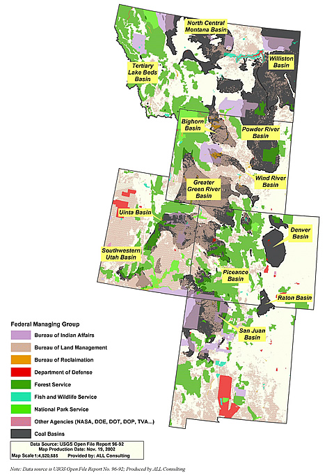 Five state area of emphasis for CBM development.