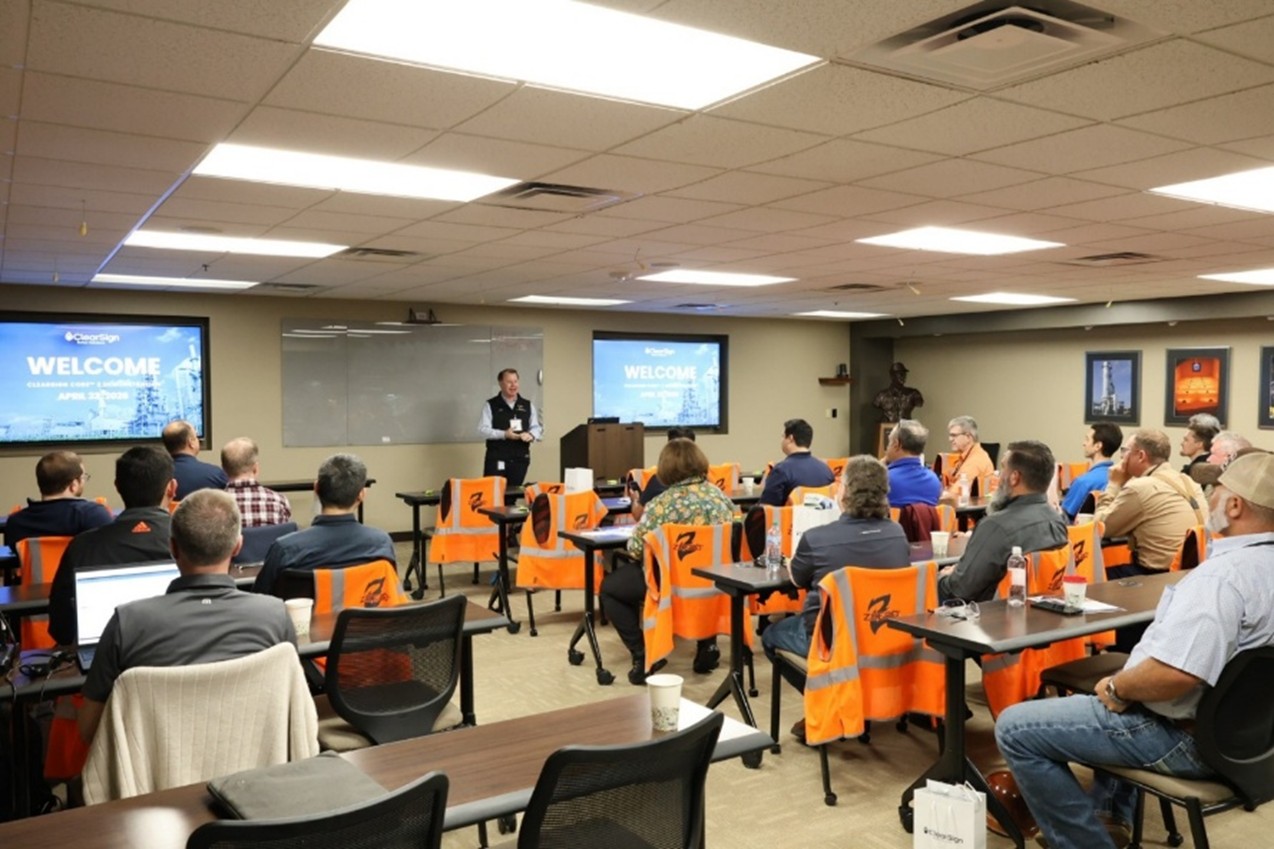 Darton Zink opening the ClearSign Core™ 2 demonstration and welcoming guests for a firsthand look at the next-generation process burner performance.