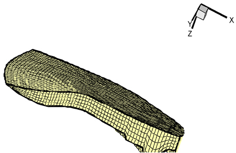 A corner-point grid configuation used in a reservoir simulation study with GPAS.