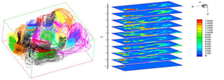 3-D streamline distribution in the fractures and the updated fracture permeability distribution after integrating production data.