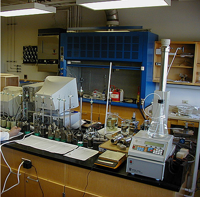 Rates of oil recovery by spontaneous imbibition are measured in a lab.