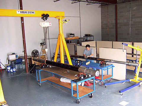 Ultima Labs' final assembly area: 6.75-inch, 4.75-inch resistivity collars in process.