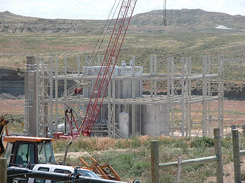 View of a reverse osmosis plant under construction in the Powder River Basin.