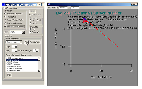 Plotting of a gas-washing case is achieved by selecting the Plot Gas Wash Results in the Petroleum Composition form.
