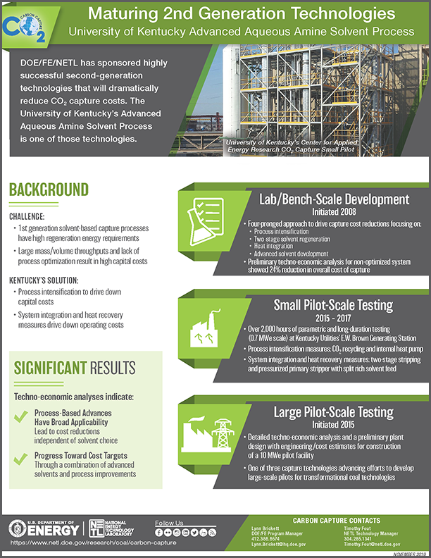 Maturing 2nd Generation Technologies: University of Kentucky Advanced Aqueous Amine Solvent Process