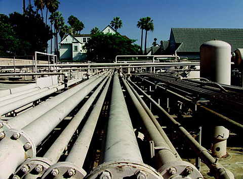 St. James production lines at Las Cienegas field, CA.