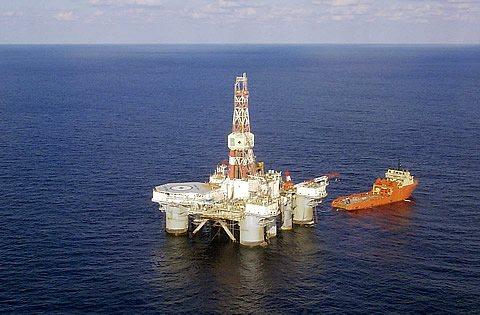 Offshore oil platform where synthetic-based mud samples were taken for EPA analysis.