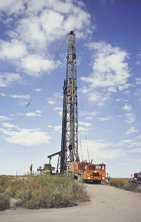 Workover rig on a Permian Basin oil well.