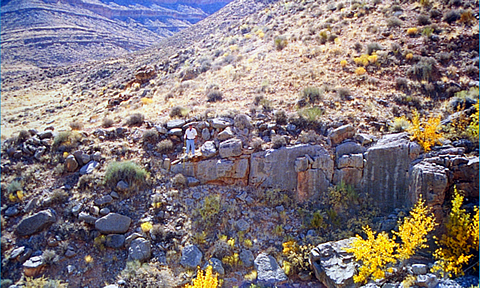 Phylloid algal mound outcrops along the San Juan River, Paradox Basin.