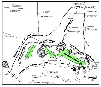 Interior Salt Basins and Uplifts in the Northern Gulf Coastal Plain