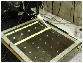 Machined test plate used to test array
