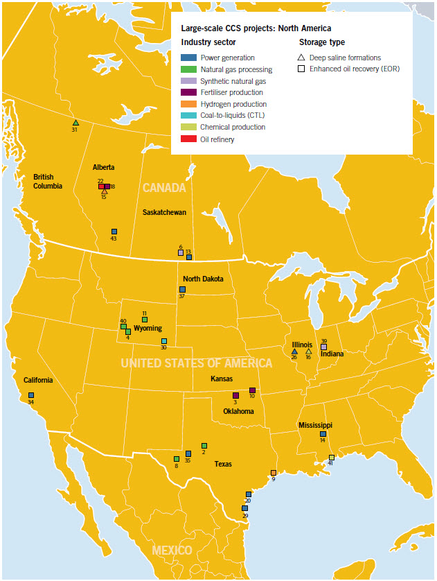 Figure 2. Source: Global Status of CCS: 2014 report, The Global Carbon Capture and Storage Institute2