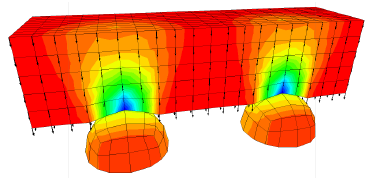 Figure 8: Preliminary 3-D proppant embedment simulation using the TOUGH-FLAC simulator