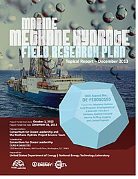 The Marine Methane Hydrate Field Science Plan documenting ongoing challenges in gas hydrate science, the types of research needed to help meet those challenges, and the types / locations of marine field research expeditions that could make the most significant impacts in those research areas.