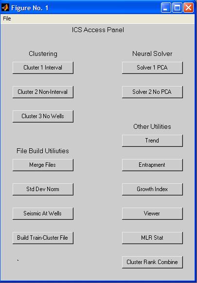 ICS control panel for access to software toolbox.