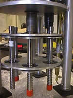 Hydrate drill in lab, showing detachable coring bits. Courtesy Texas A&M