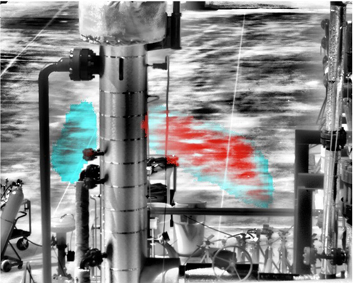 Tracking a methane plume associated with piping and equipment.