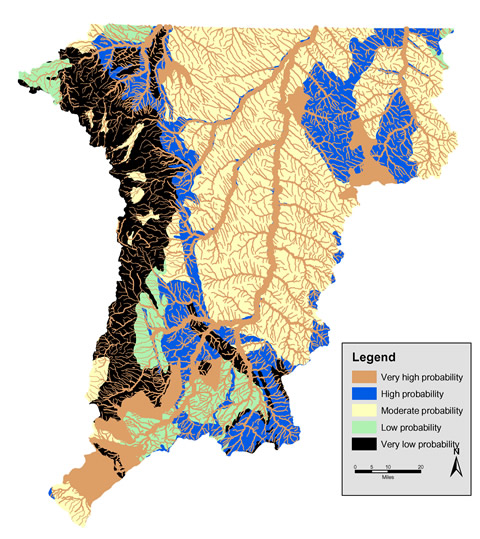 Web-accessible GIS map of cultural resources within an area being examined for oil and gas development.