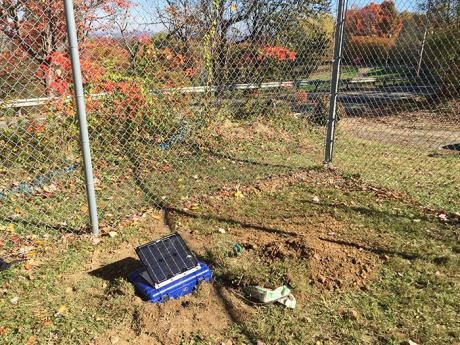 Equipment placed in the ground