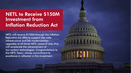 NETL To Receive $150M from Inflation Reduction Act