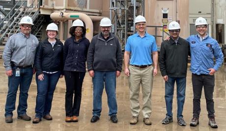 Pictured at the Deer Park Energy Center, from left, are Brent Dueitt (Calpine), Nicole Shamitko-Klingensmith, Mariah Young, Ron Munson, Eric Grol, Raj Gaikwad and Carl Herman (Calpine)