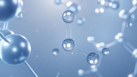 Animated depiction of the molecular composition of formic acid.