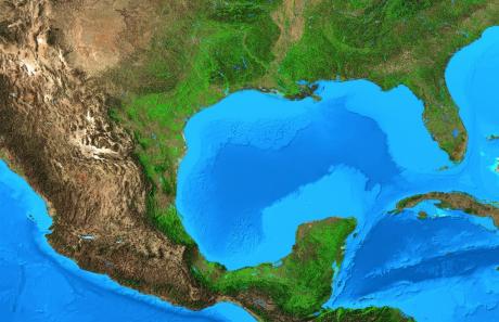 Topographic map of the Gulf of Mexico