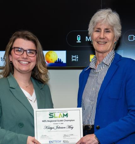 Kristyn Johnson May (left) with NETL Director Marianne Walck (right). 