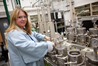 Barbara Kutchko working in lab