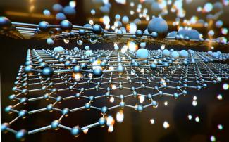 Animated depiction of a graphene molecule.